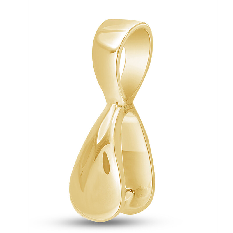 Pinch Bail Pendant 19 X 7MM For With Findings 14K Yellow Gold Plated Sterling