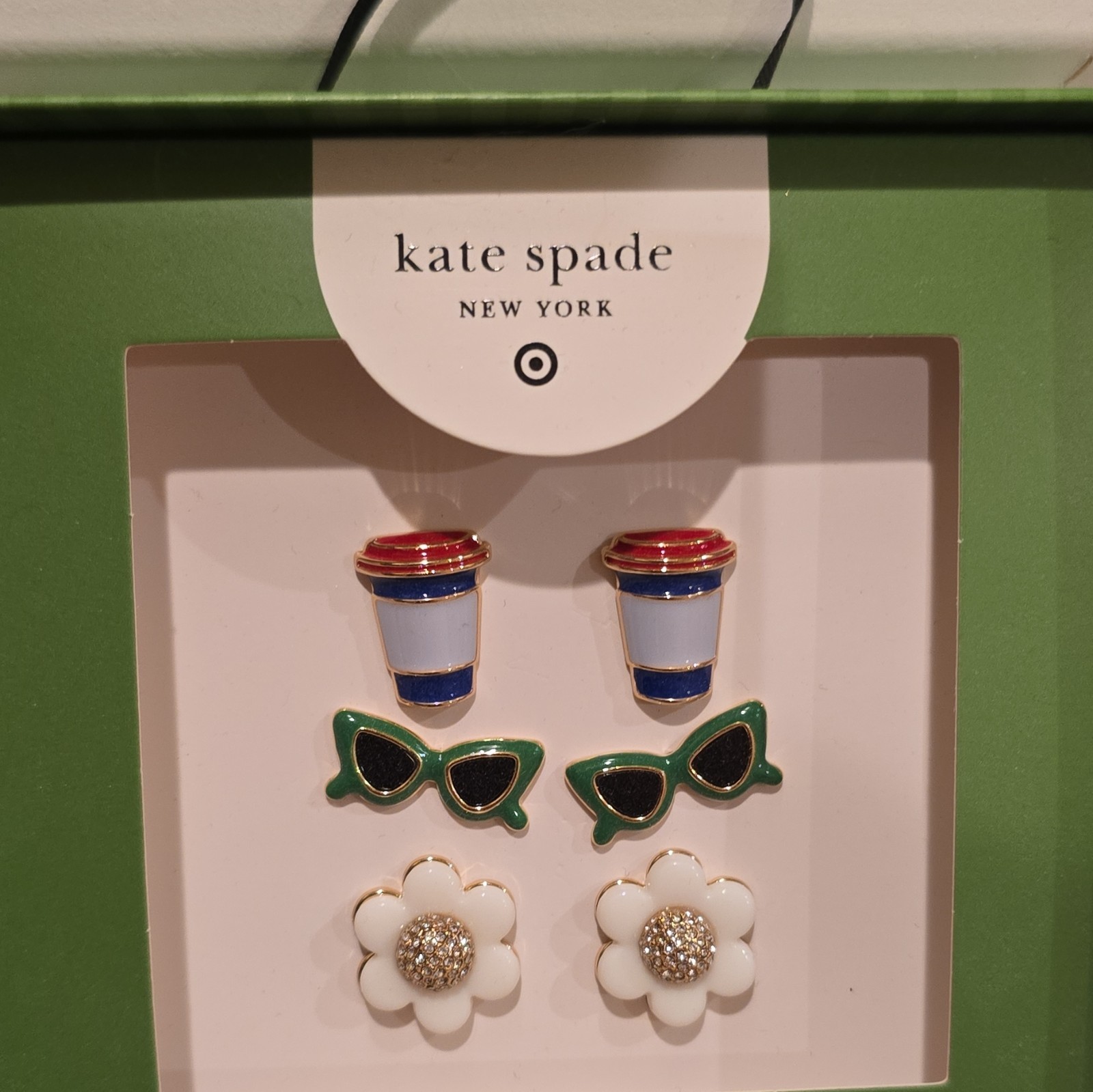 kate spade new york Nickel-Free 3-Pair Enamel Flower Stud Earrings Set