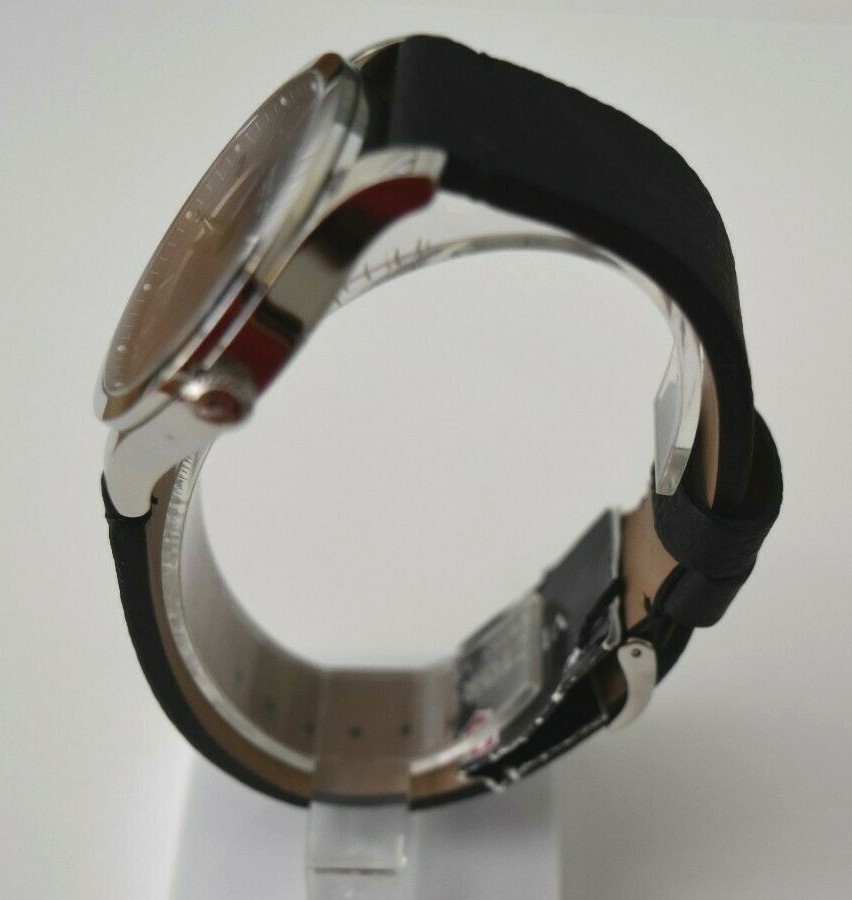 Swiss Army Men’s Alliance SS Black Leather Sapphire Crystal 241804 $395 Watch