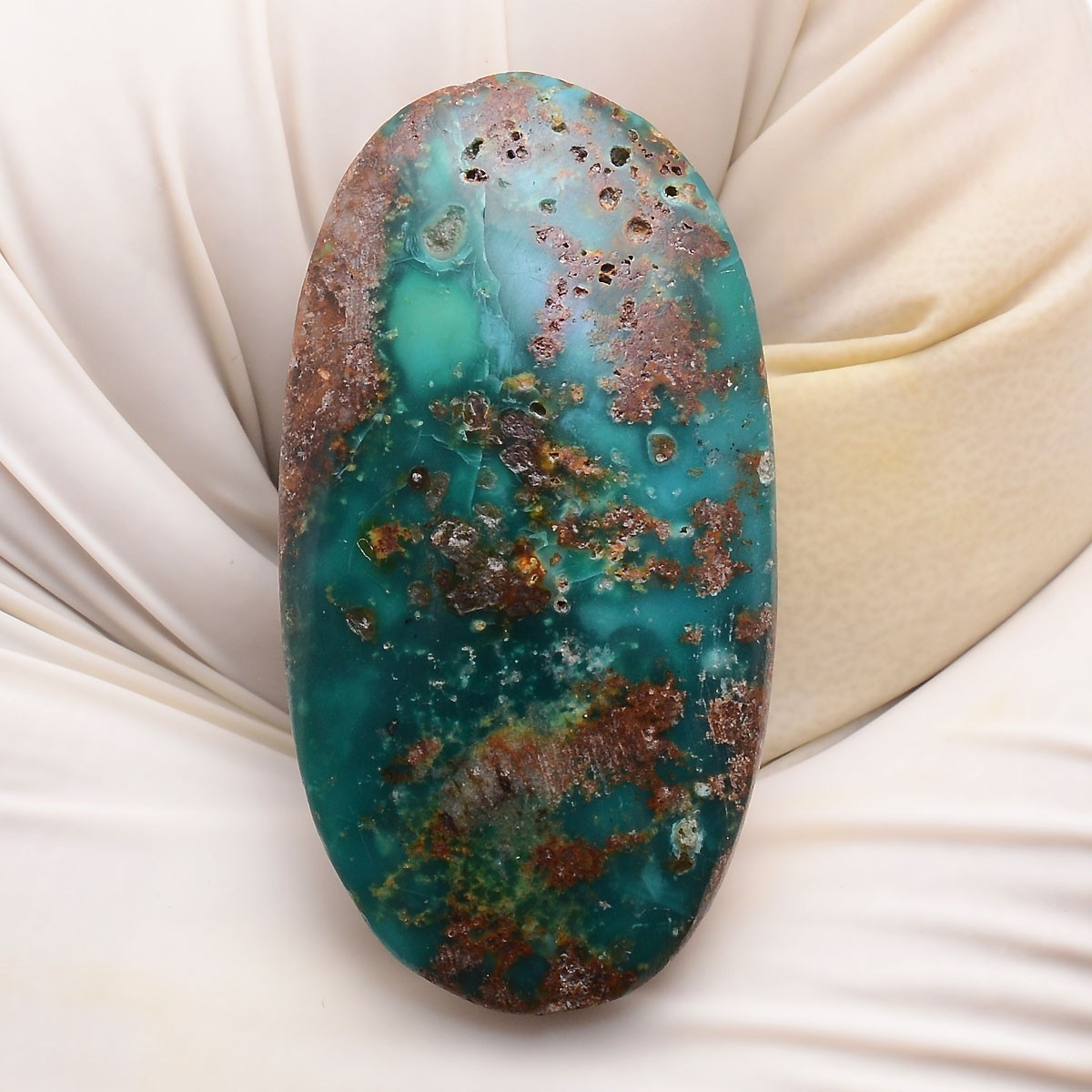 38.00 Cts Natural Persian Turquoise 35mmx18mm Oval Cabochon Untreated Gemstone