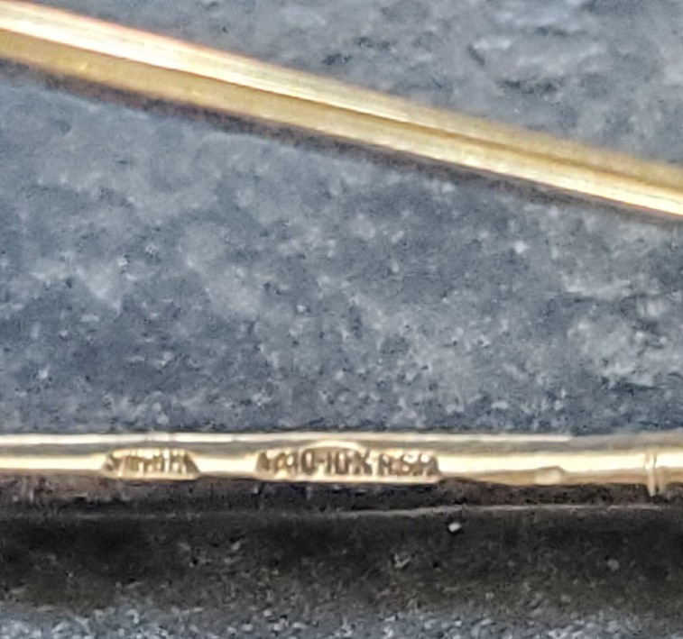 Vintage Swank Golf Club Brooch Pin 1/40 10k RGP 2 1/2″ 3 GRAMS