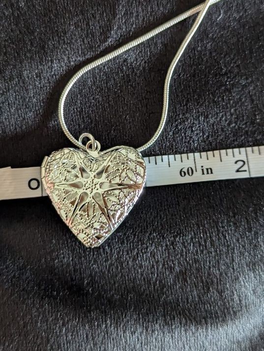 Sterling Silver 925 Heart Locket Necklace Pendant