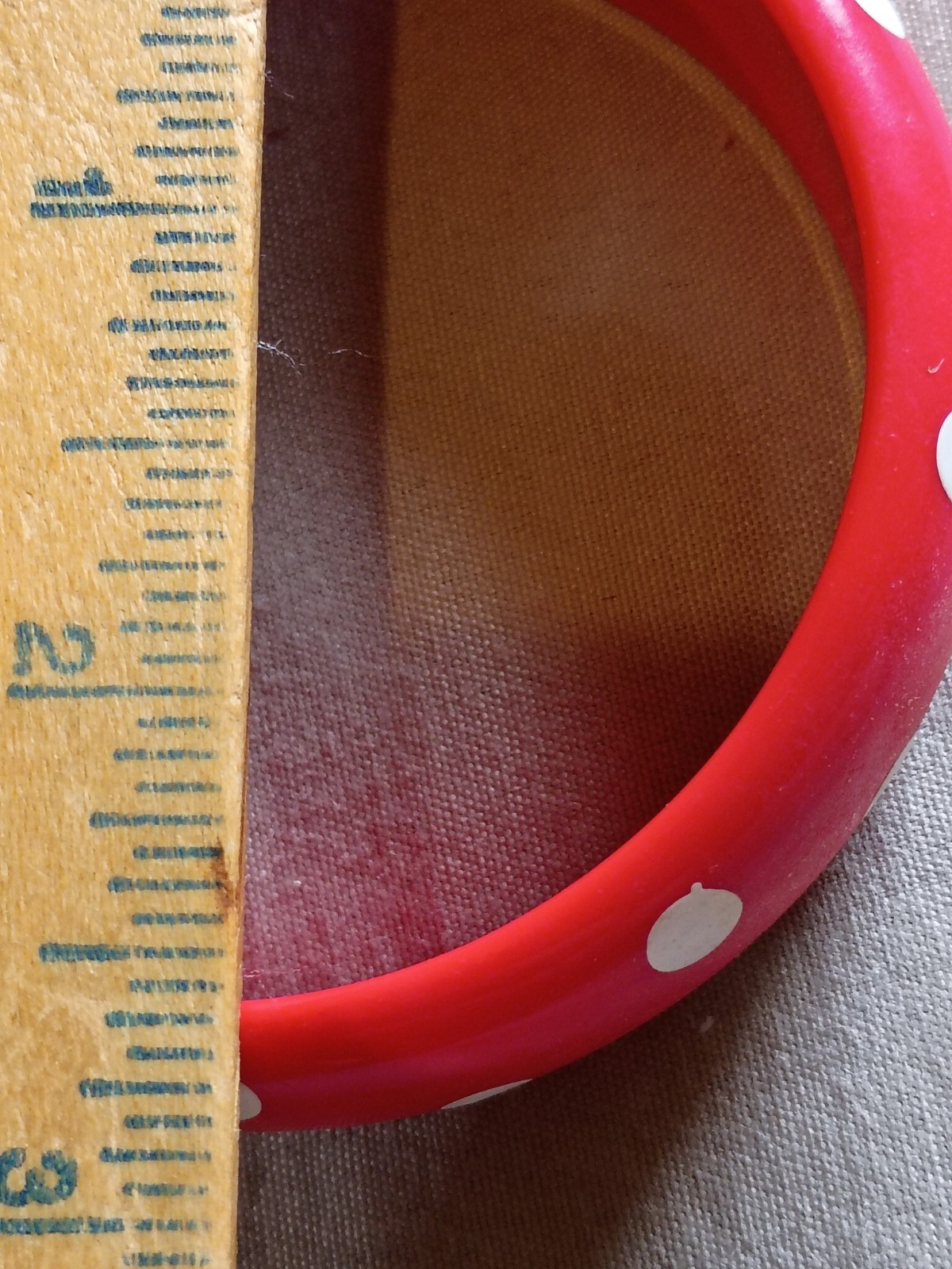 Unique Vintage Polkadot Red and White Color Plastic Bracelet.