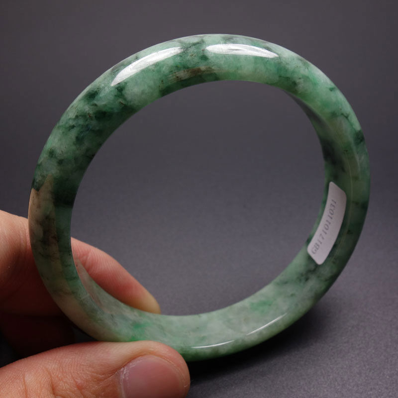 61mm Certified Grade A 100% Natural Green Jadeite Jade Bracelet Bangle Z02115