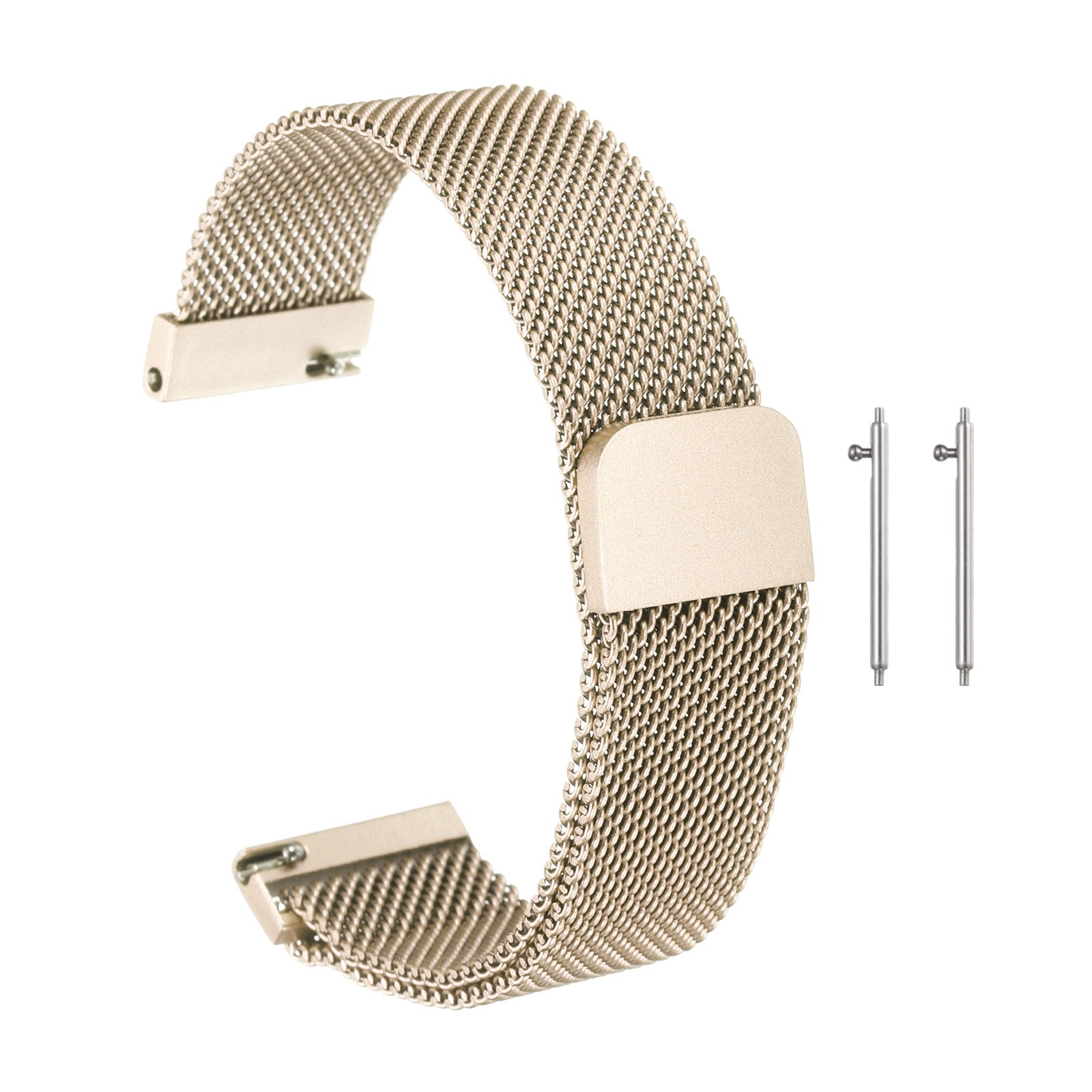 18mm Stainless Steel Mesh Watch Band with Magnetic Buckle Vintage Gold