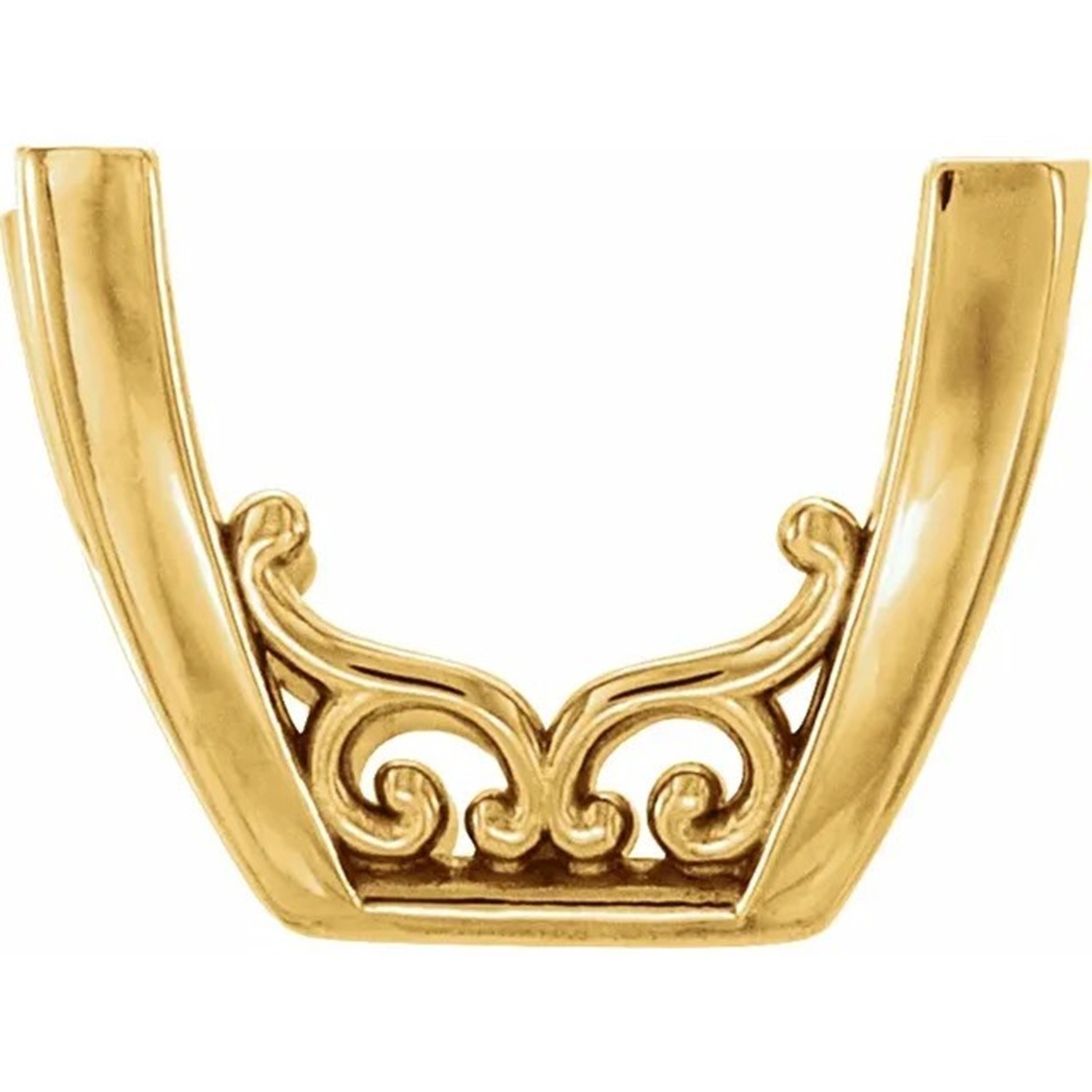 14K Solid Yellow Gold Princess Cut Setting Vintage Style V Prong Design Mounting