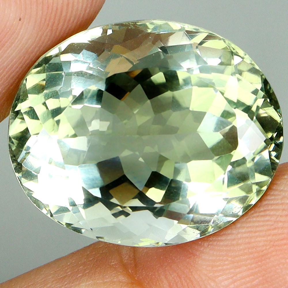 Oval Cut Natural Top Rich Green Amethyst Brazil VVS 27.45ct 20x17mm Gemstone