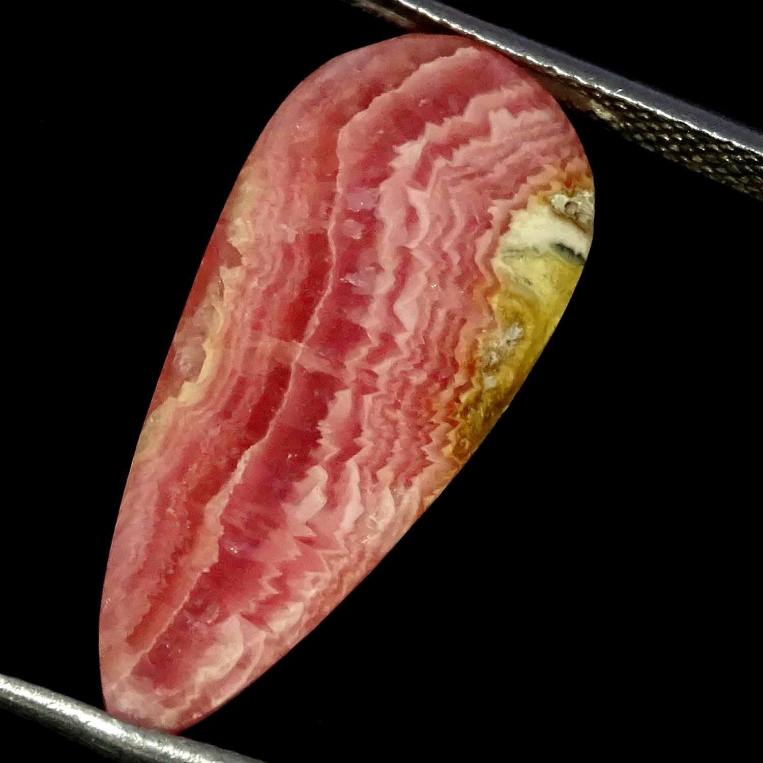 13.90Cts 100% Natural Pink Rhodochrosite Pear Cabochon Gemstone 11X25X5MM