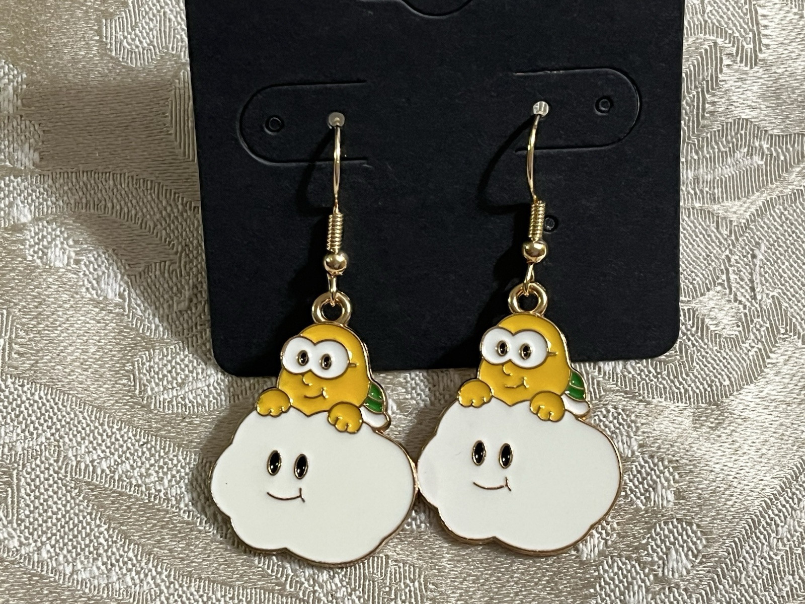 Mario Kart LAKITU Mario Luigi Cartoon Video Game Drop Dangle Adorable Earrings