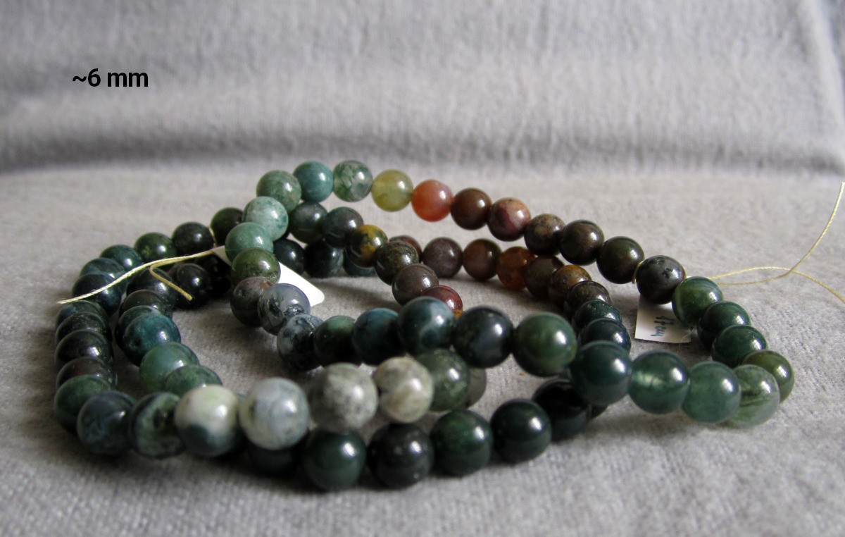 Indian Jasper Bracelet • Approx Ø 6 and 8mm / Approx 15-20cm • Elastic