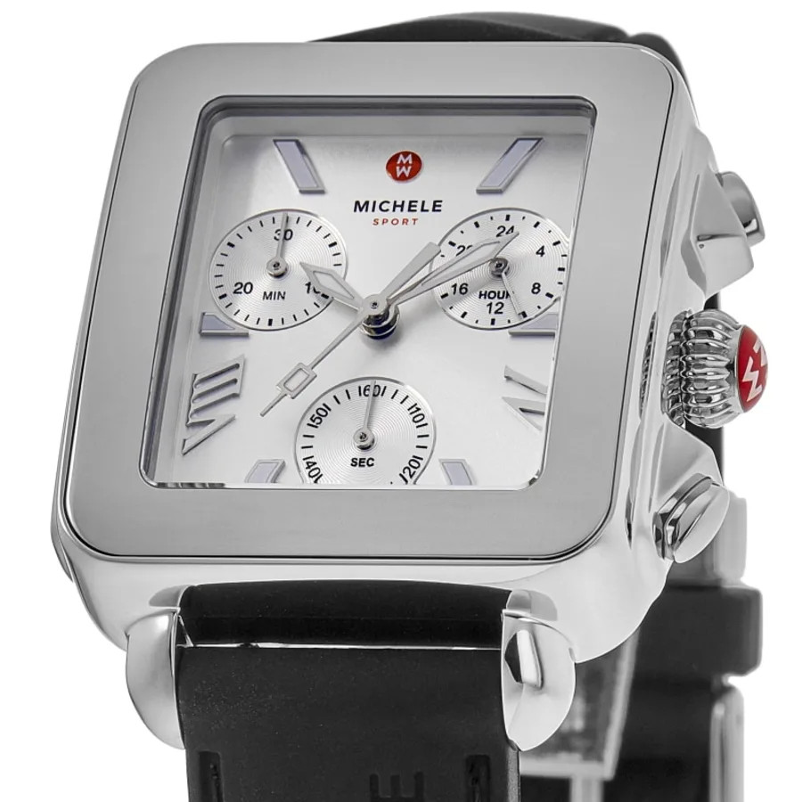 New Michele Deco Sport Quartz Chronograph Silver Women’s Watch MWW06K000071
