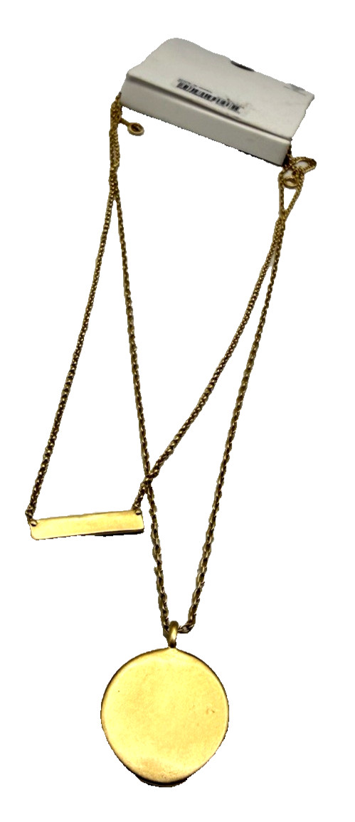 NWT MADEWELL Gold Tone Coin & Bar Pendant Necklaces ~ Wear together/separately