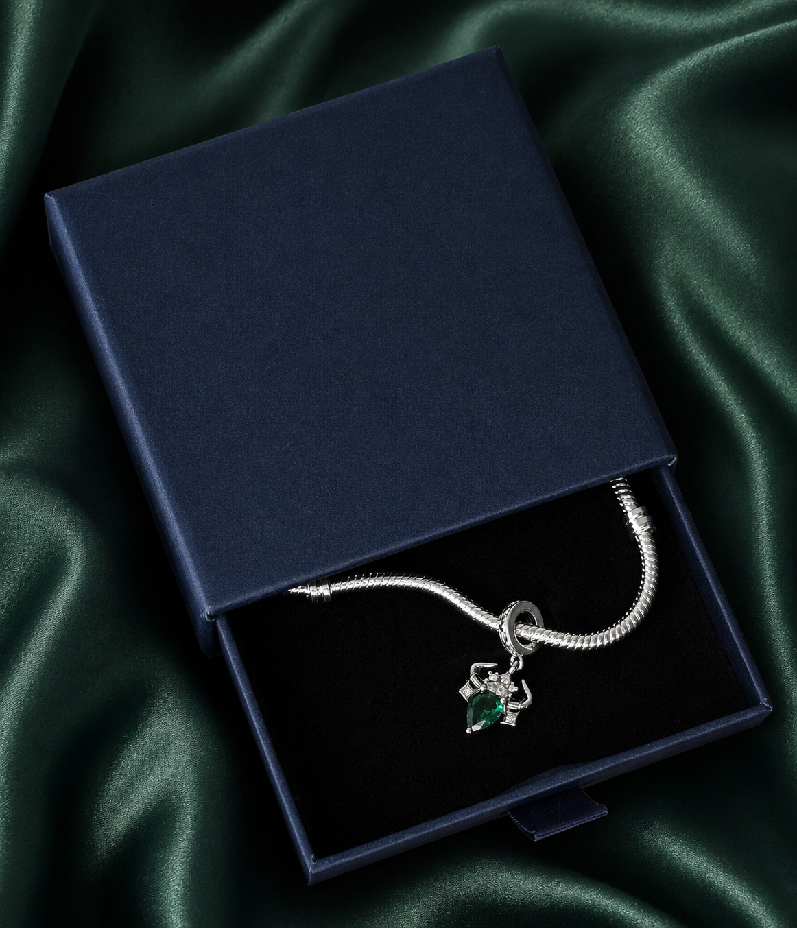 20cm S925 Silver Snake Chain Bracelet with Zodiac Charm