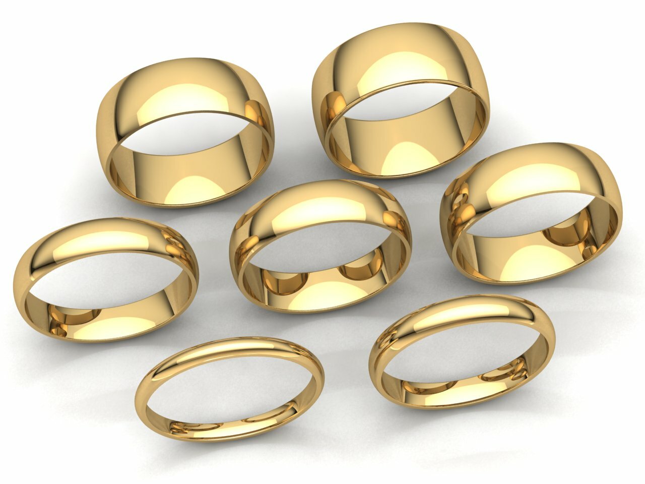 Dome Comfort Fit Band Ring Mens Women 2mm 3mm 4mm 5mm 6mm 7mm 8mm Solid 18k Gold