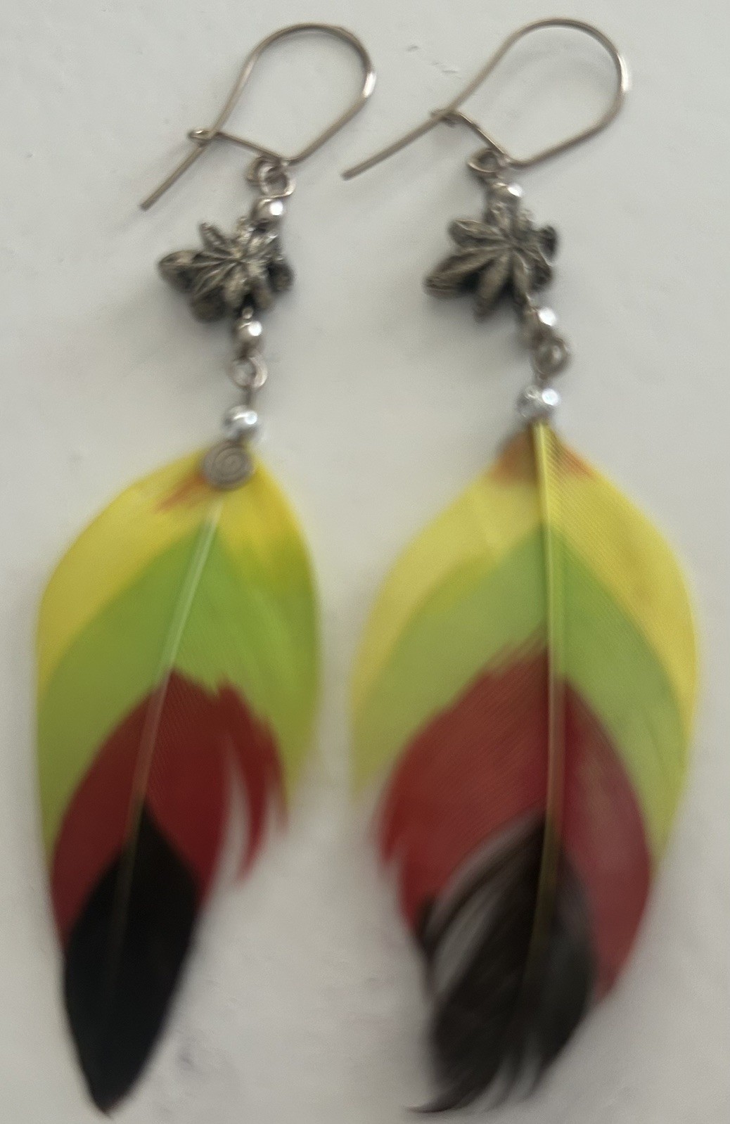Set of 3 Alpaca Silver Feathers Gypsy Dangle Earrings