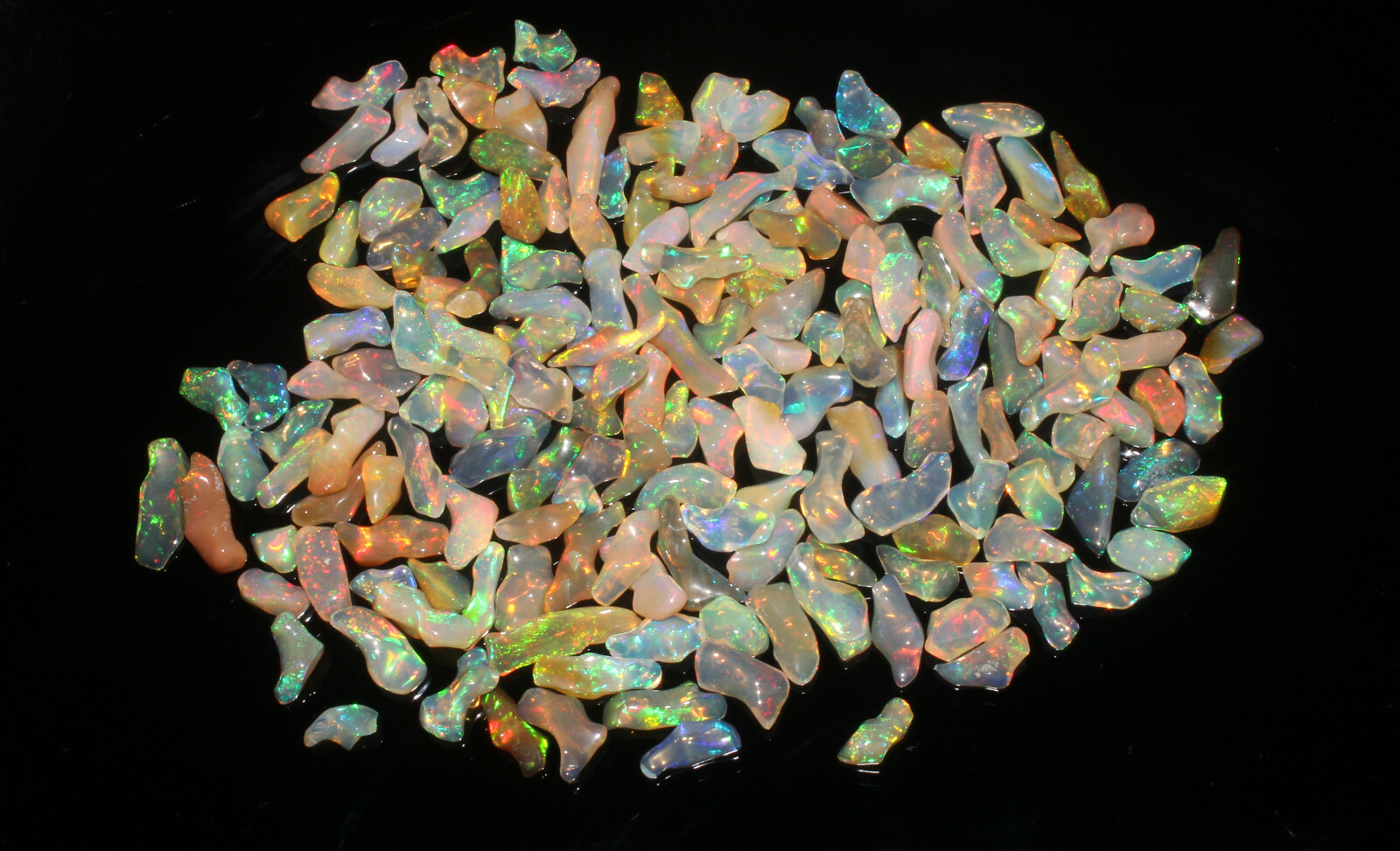 4x7to5x13 MM Ethiopian Welo Fire Opal Polished Rough Play of Color Specimen #98