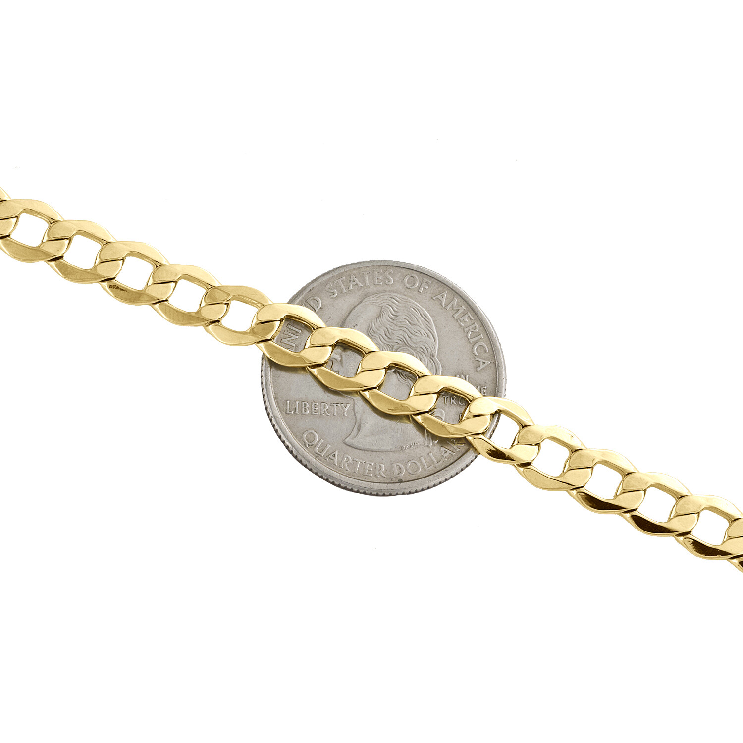 10K Yellow Gold 6.50mm Hollow Plain Cuban Curb Link Mens Bracelet 8 – 9 Inches
