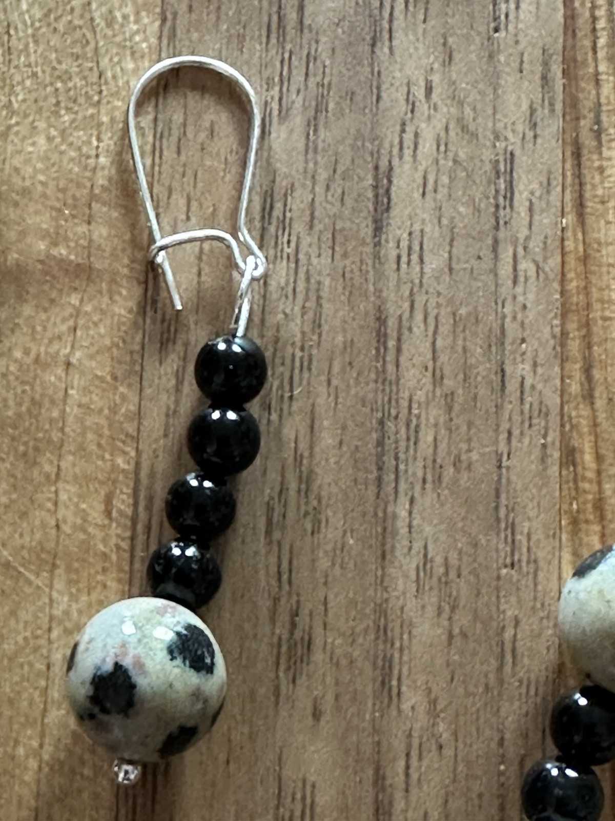 Estate Artisan Leopard Jasper Black Onyx & Sterling 3 Piece Jewelry Set (2.5 Oz)