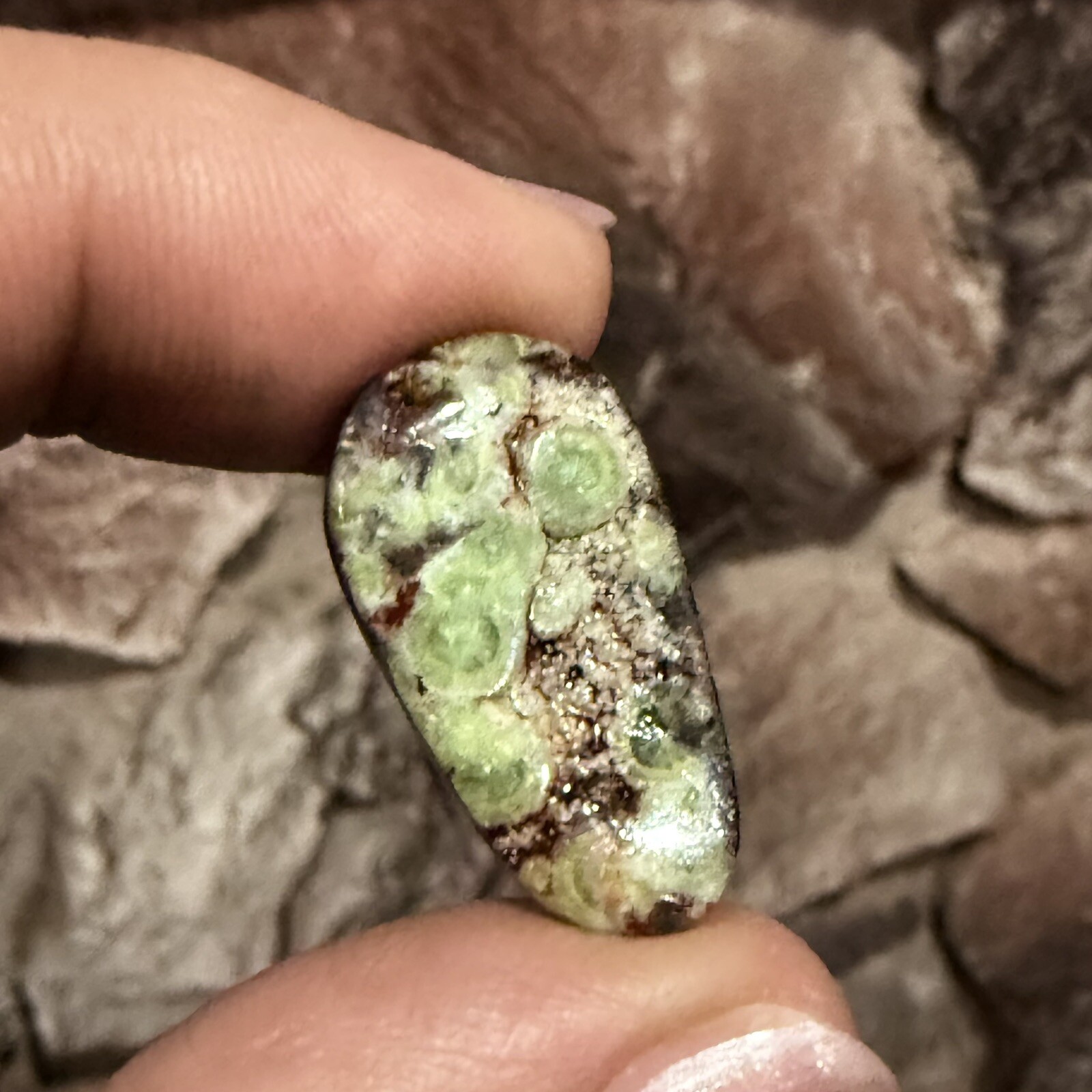 10.3ct 24.5x13x4mm Rare Lime Green Wavelite Loose Drusy Cabochon Gem