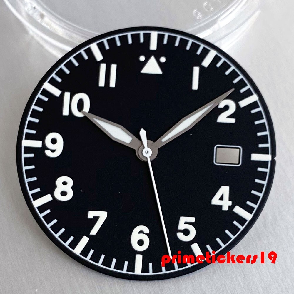 39mm Pilot Titanium Dive Watch Case+Dial Hands Set Mod Parts Fit NH35 NH36 NH38