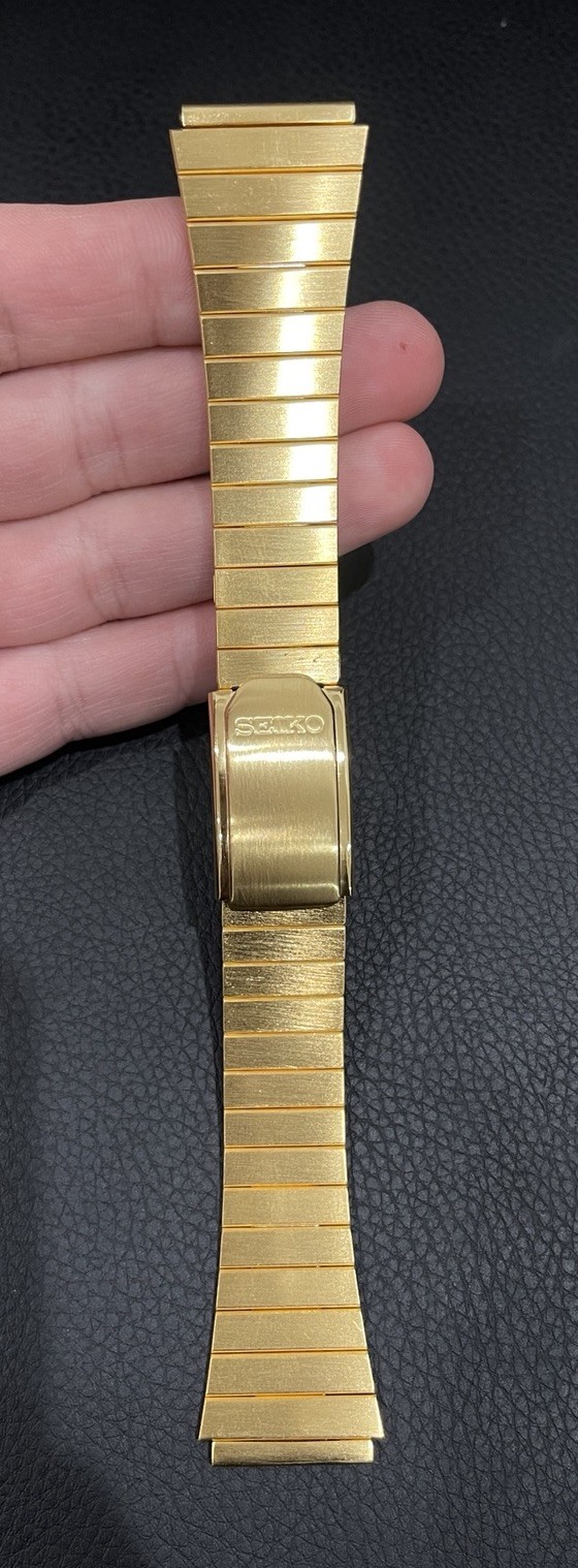 Seiko Yellow tone Gold Tone Link Watch Bracelet Band Fold Over Buckle Clasp