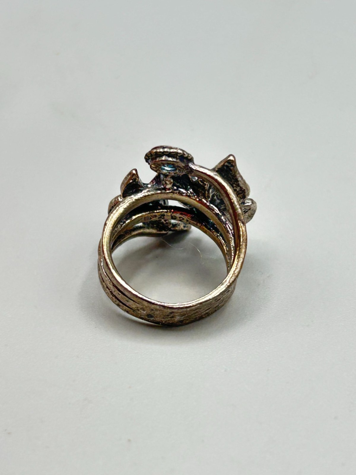 Vintage PZ Paz Creations Ring Size 7 Butterfly Blue Topaz Silver 925 Israel