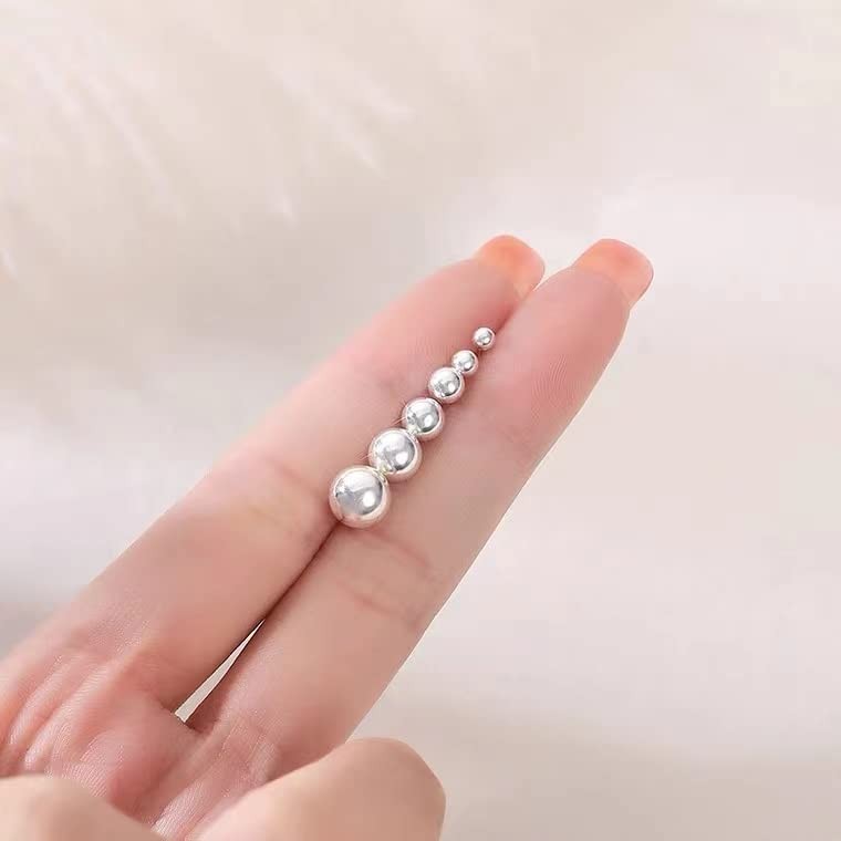 Small Silver Stud Earrings for Women: Hypoallergenic Sterling Silver Round Ba…