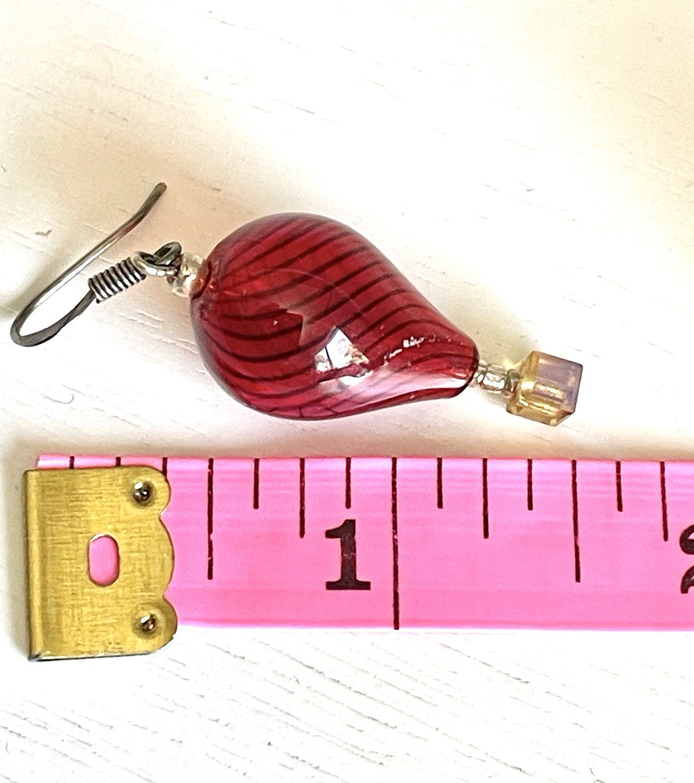 Vintage Artisan Hot Air Balloon Dangle Earrings Aurora Borealis AB Lampwork EUC