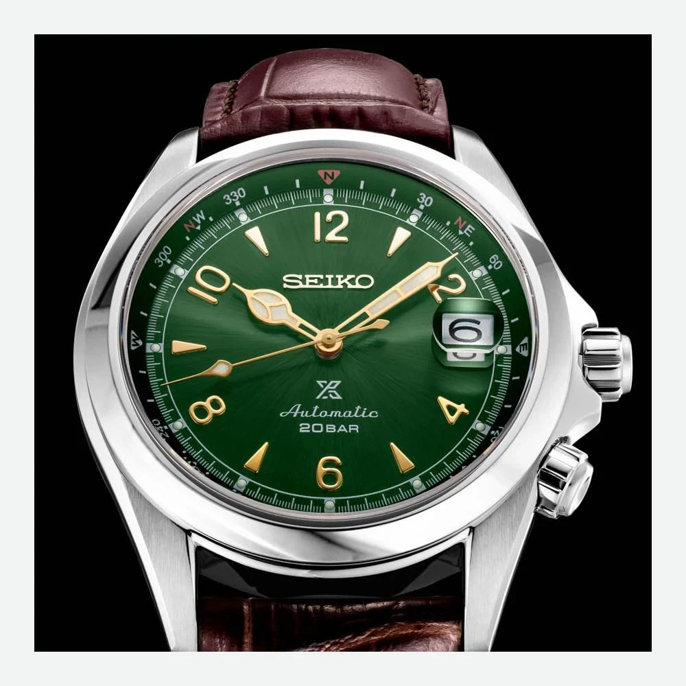 Seiko Prospex Alpinist SPB121J1 Automatic Green Dial Men’s Leather Watch