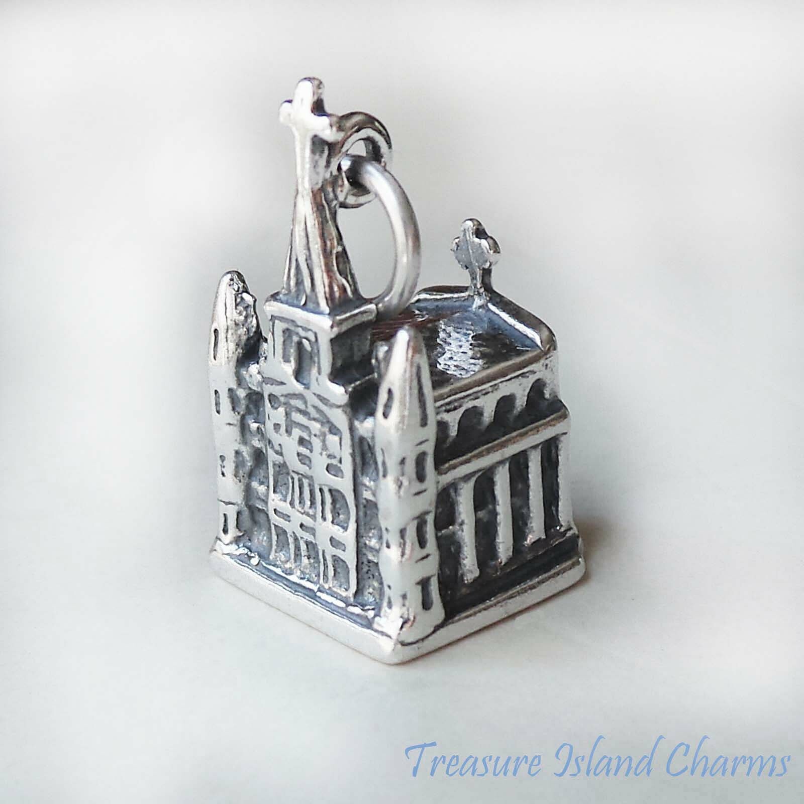 St Louis Cathedral New Orleans 3D 925 Solid Sterling Silver Charm MADE IN USA