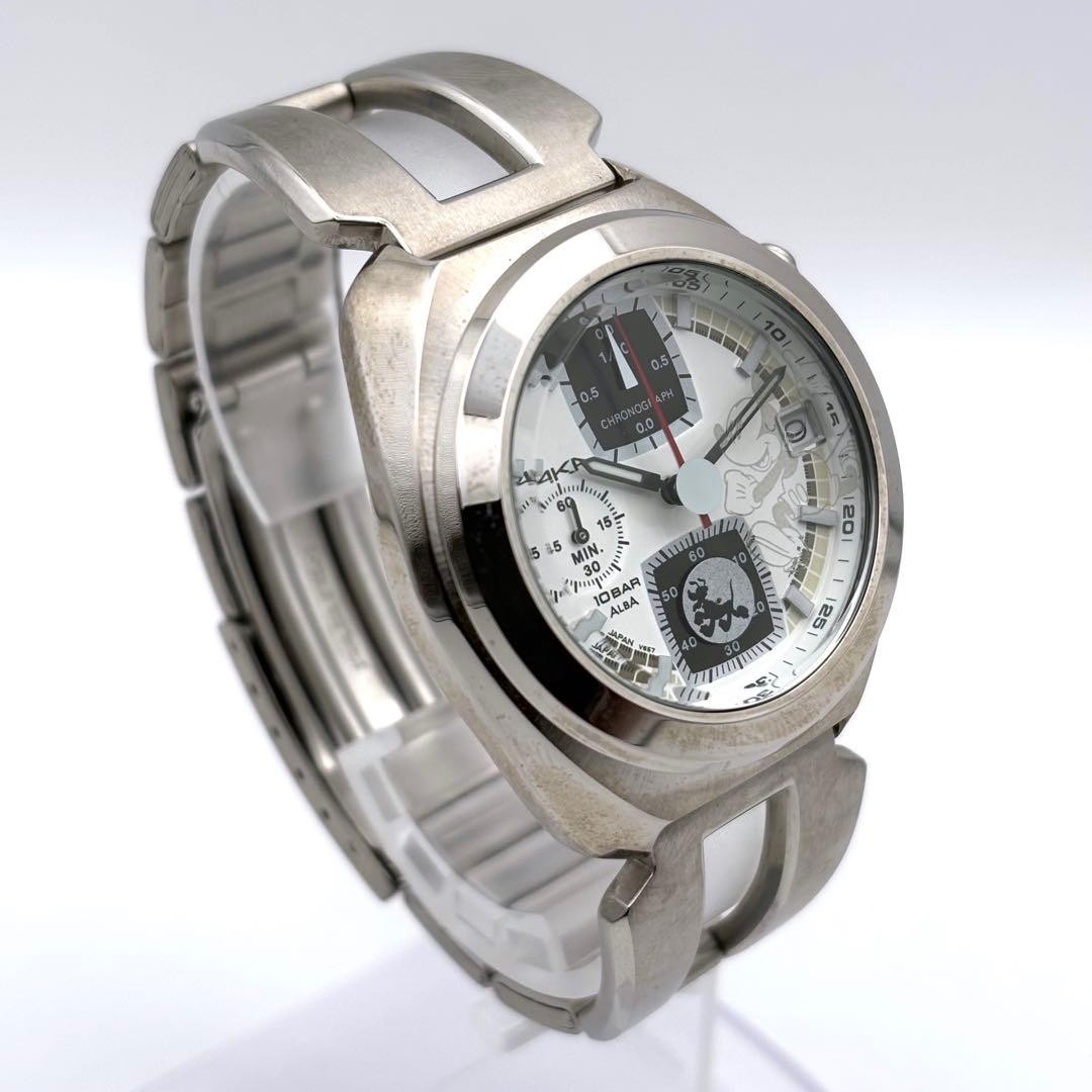 Seiko Alba Disney Mickey Chronograph Watch Limited 2000 1.55in Case 6.69in Wrist