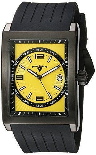 Swiss Legend Limousine Men’s Yellow Dial Black Rubber Strap Watch (40012-BB-07)