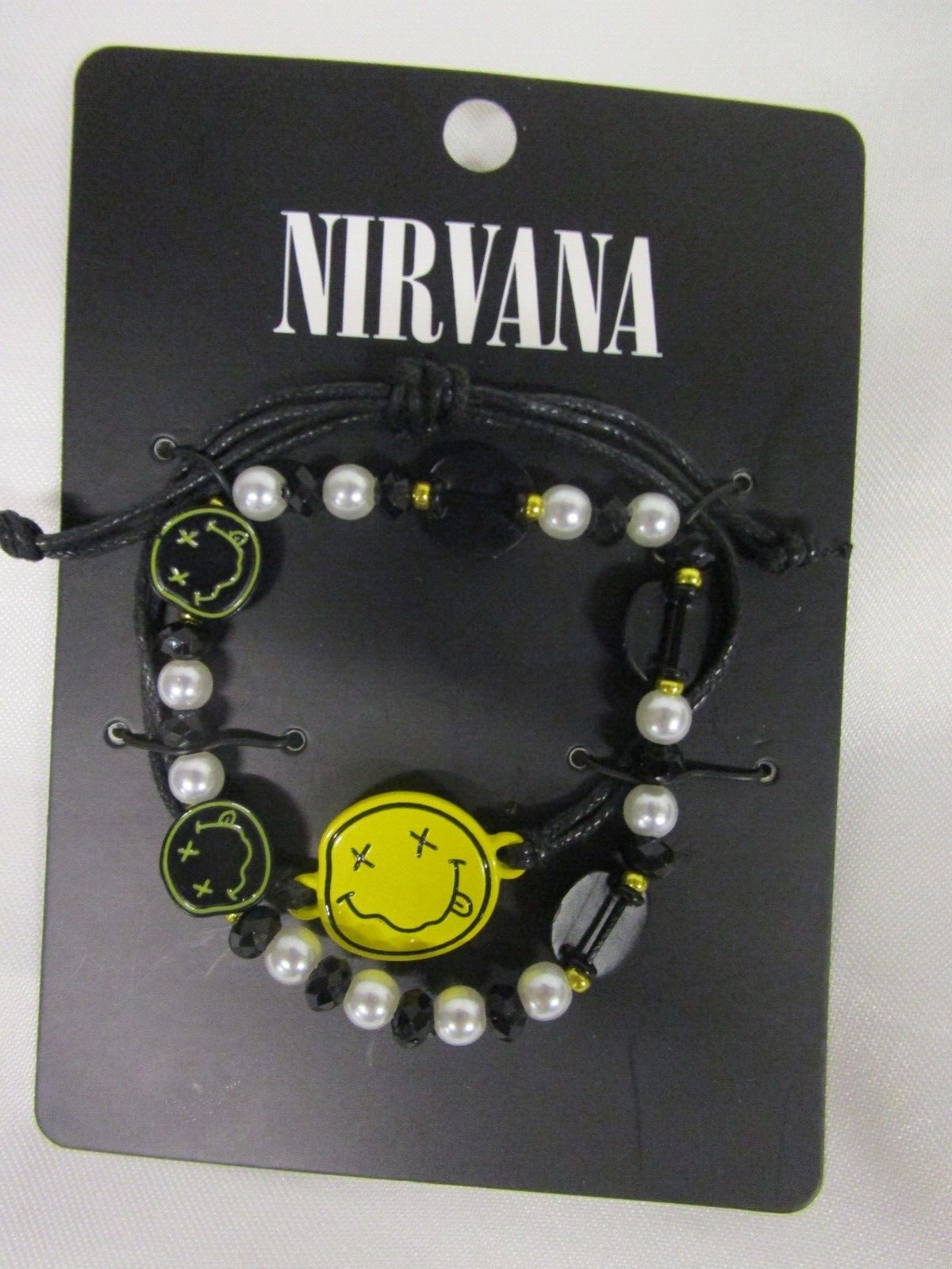 Nirvana Smile Icon Bracelet Set Of 2 Beaded piece with charms kurt cobain Band