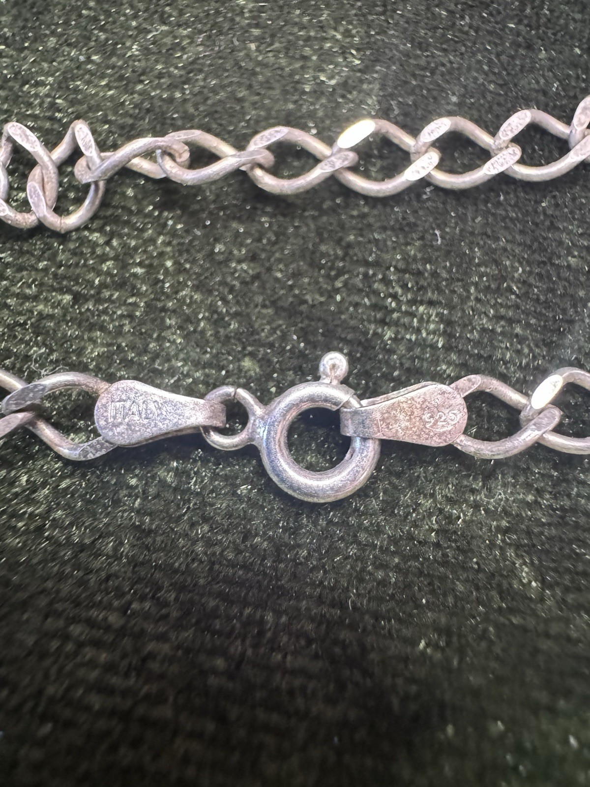 925 Italy Cable Chain Charm Bracelet Dangle Sports Charm 7.6-8 in