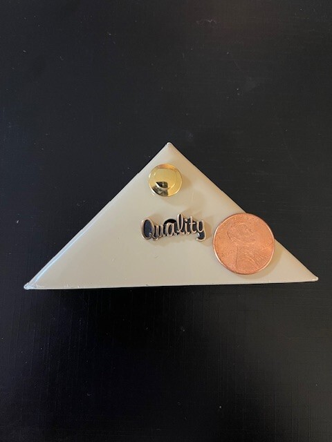 Vintage “Quality” 1/5 10K Gold Management Pin, Quality Control