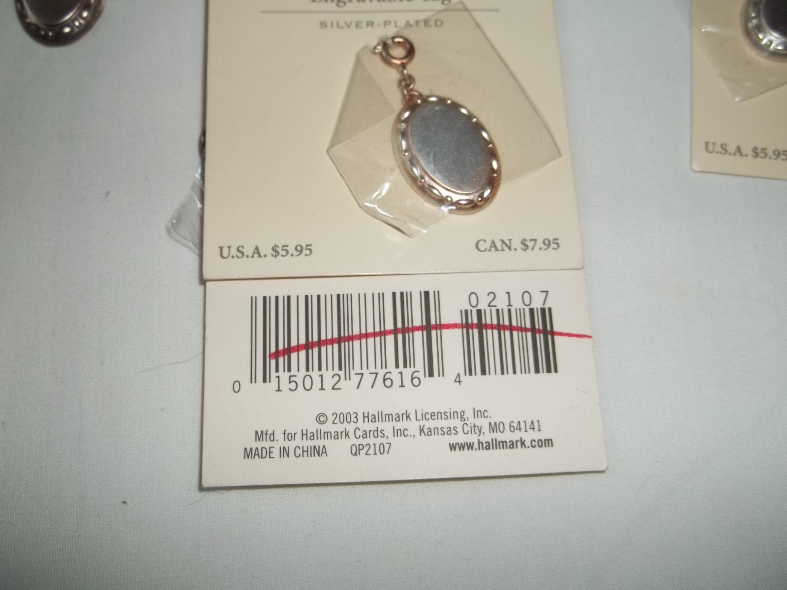 A – 4- Hallmark Keepsake Heart of Motherhood Engravable Charms NOS Silver Plated
