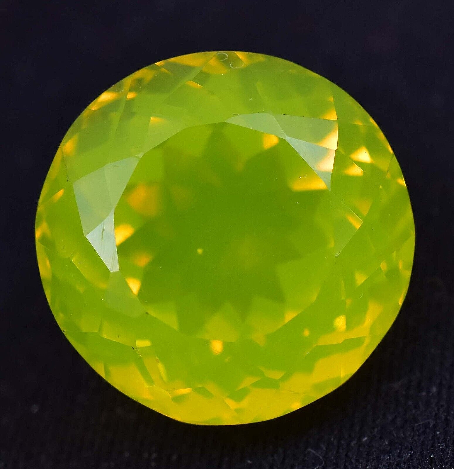 20.00 Ct Natural NEON Yellow Opal Certified 15.80 x 15.80 mm Flawless Gemstone