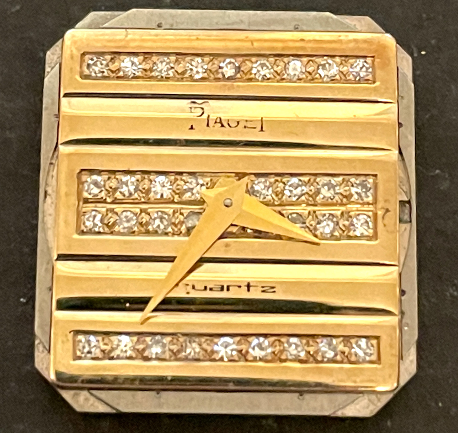 Vintage Piaget Cal 8P1 Men’s Watch Movement Quartz Untested Gold Diamond Dial