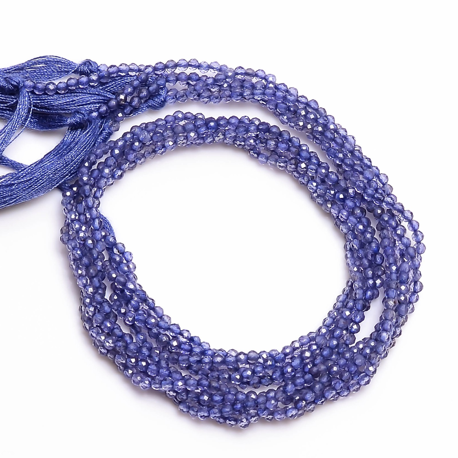 100% Natural Iolite Gemstone Round Micro Faceted Beads 2.5-3 mm Strand 12.5″ 6