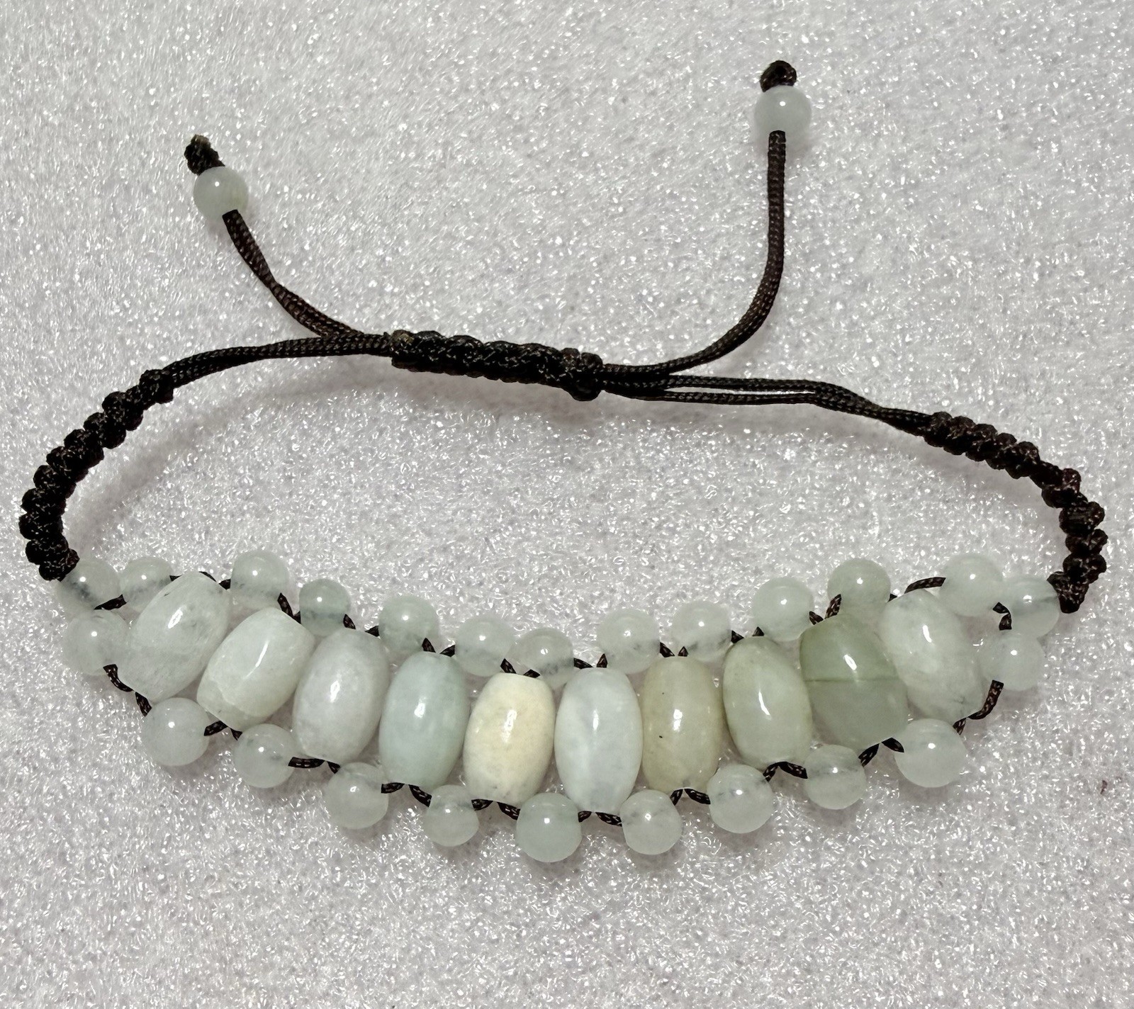 Genuine multi Shades Of JADE Macrame Adjustable Drawstring Bracelet