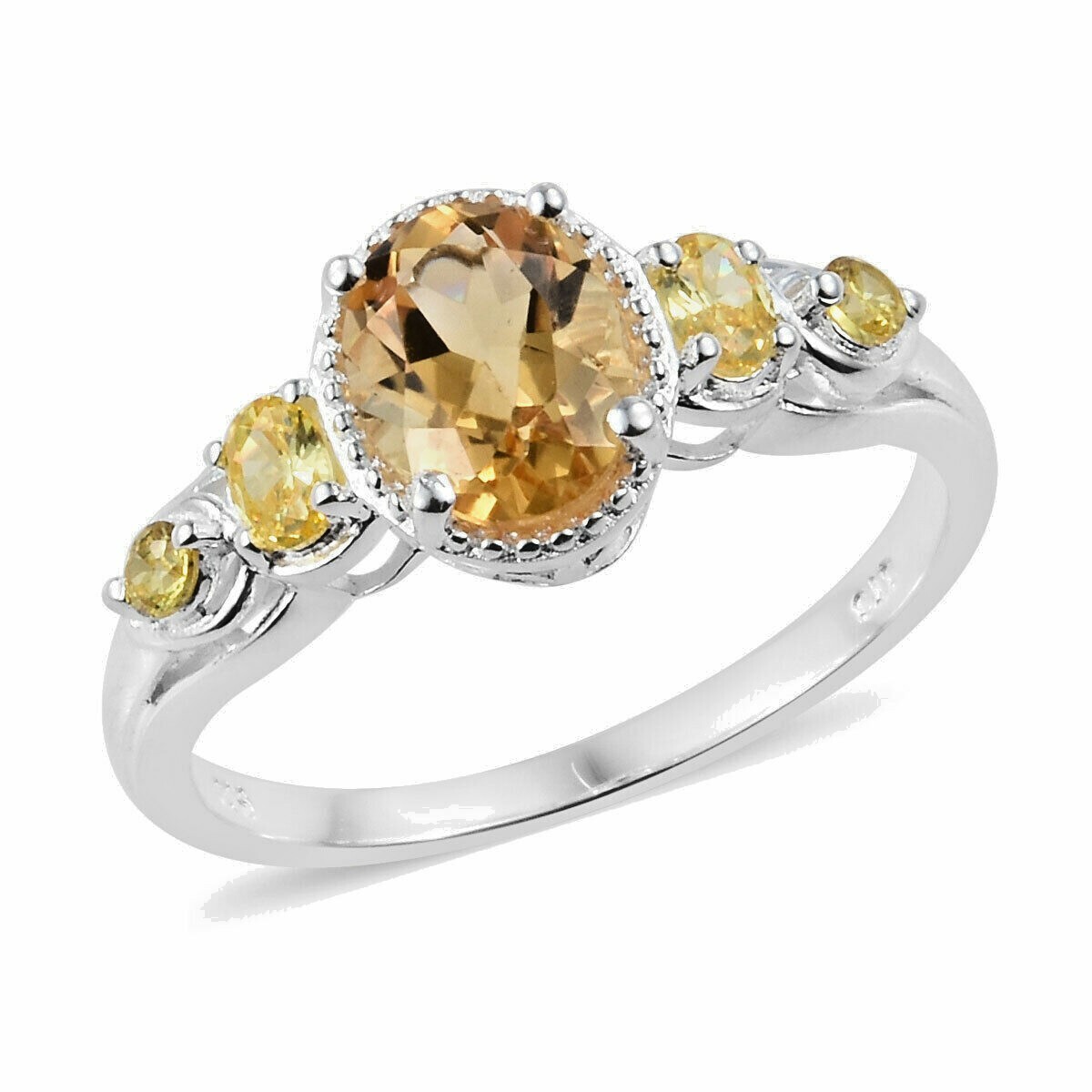 Natural Citrine Ring in Sterling Silver (Size 9.0) 2.47 ctw