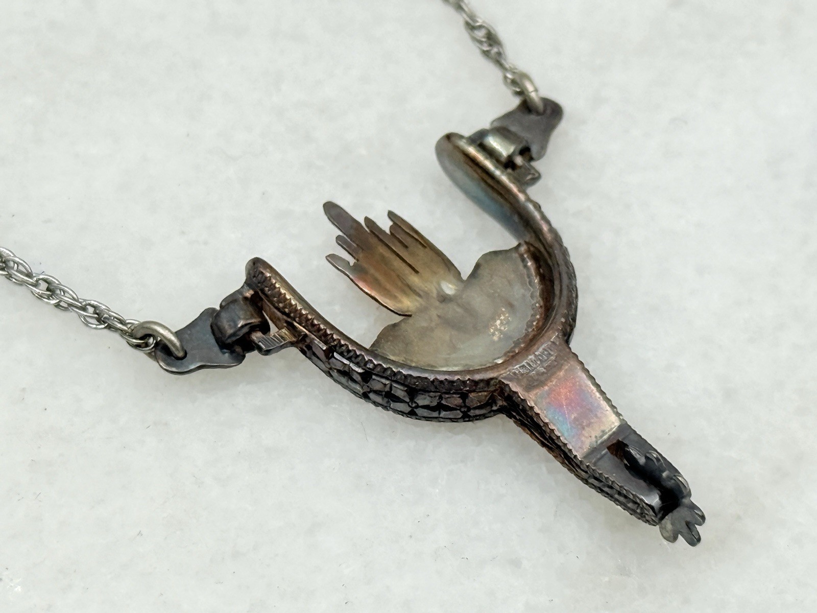 Vintage Holland’s Sterling Silver Spur West Texas Bar Clip w/ Chain & Orig Box
