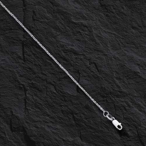 18k White Gold 18″ Solid Cable Link Pendant Chain/Necklace 1.4 mm 3 grams