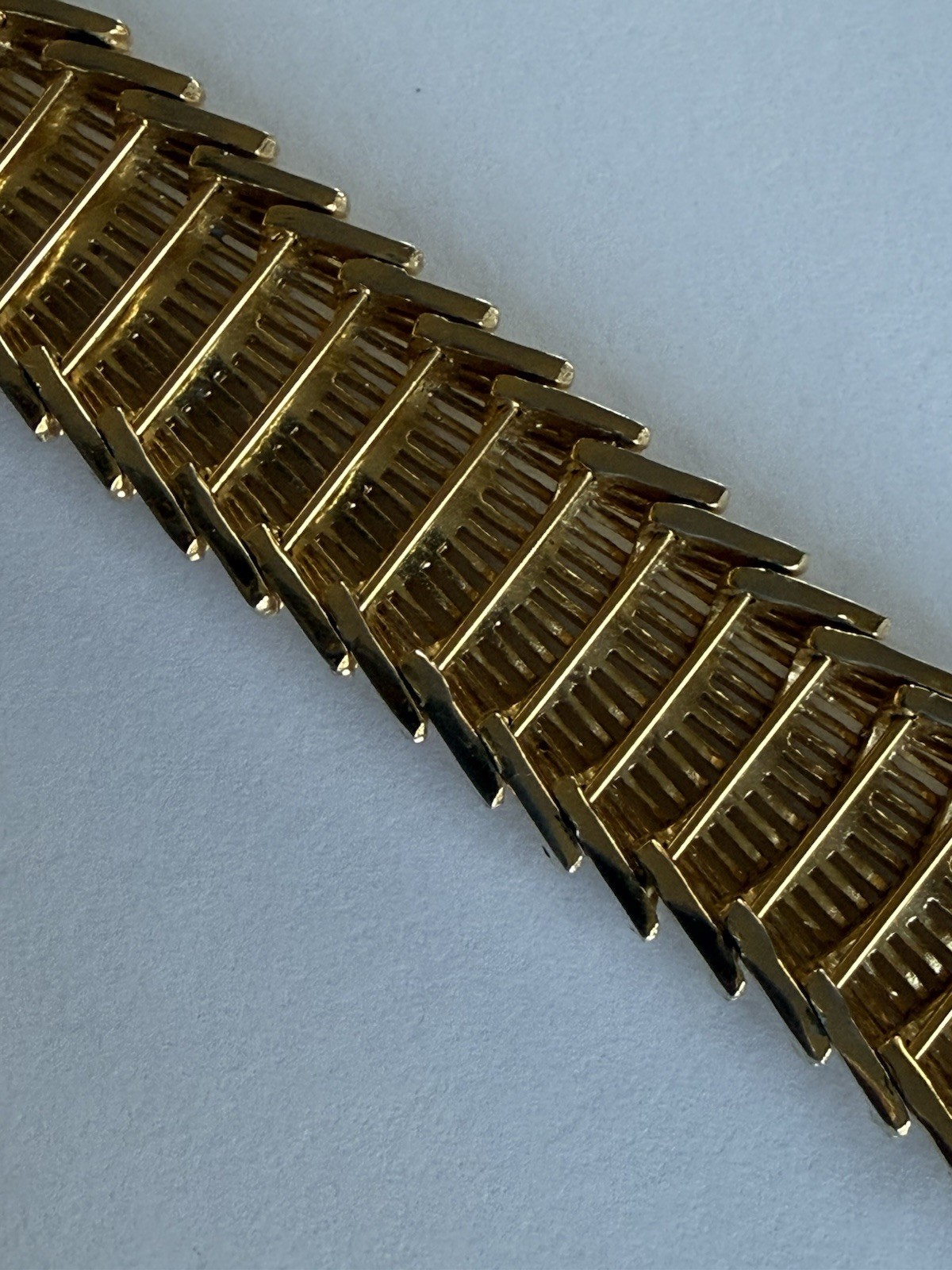vintage MARCEL BOUCHER Gold Tone Textured Ladies Bracelet Mid Century AS IS