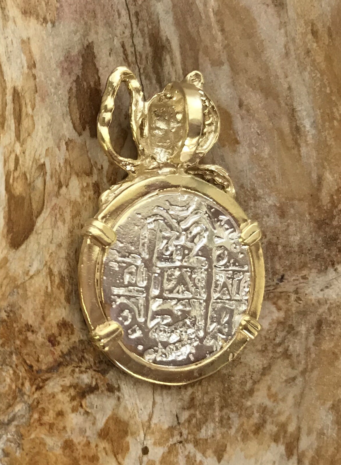 ATOCHA Coin Design Pendant 1600-1700 Octopus Sterling Sunken Treasure Jewelry