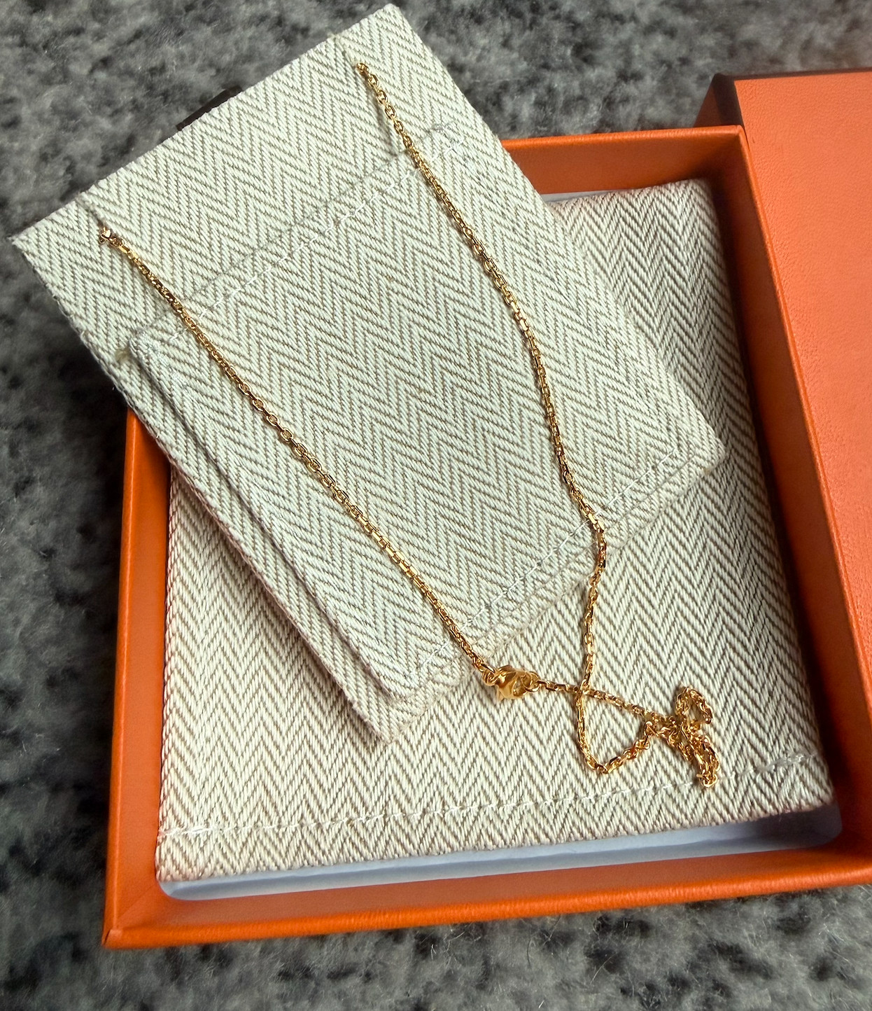New HERMES Mini Pop H Rocabar Pendant Necklace Galaxie Gold Hardware GHW 2-tone