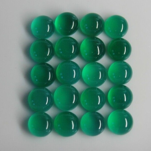 Green Onyx 3mm, 4mm, 5mm, 6mm, 7mm, 8mm, 10mm, 12mm, 14mm Round Loose Cabochons