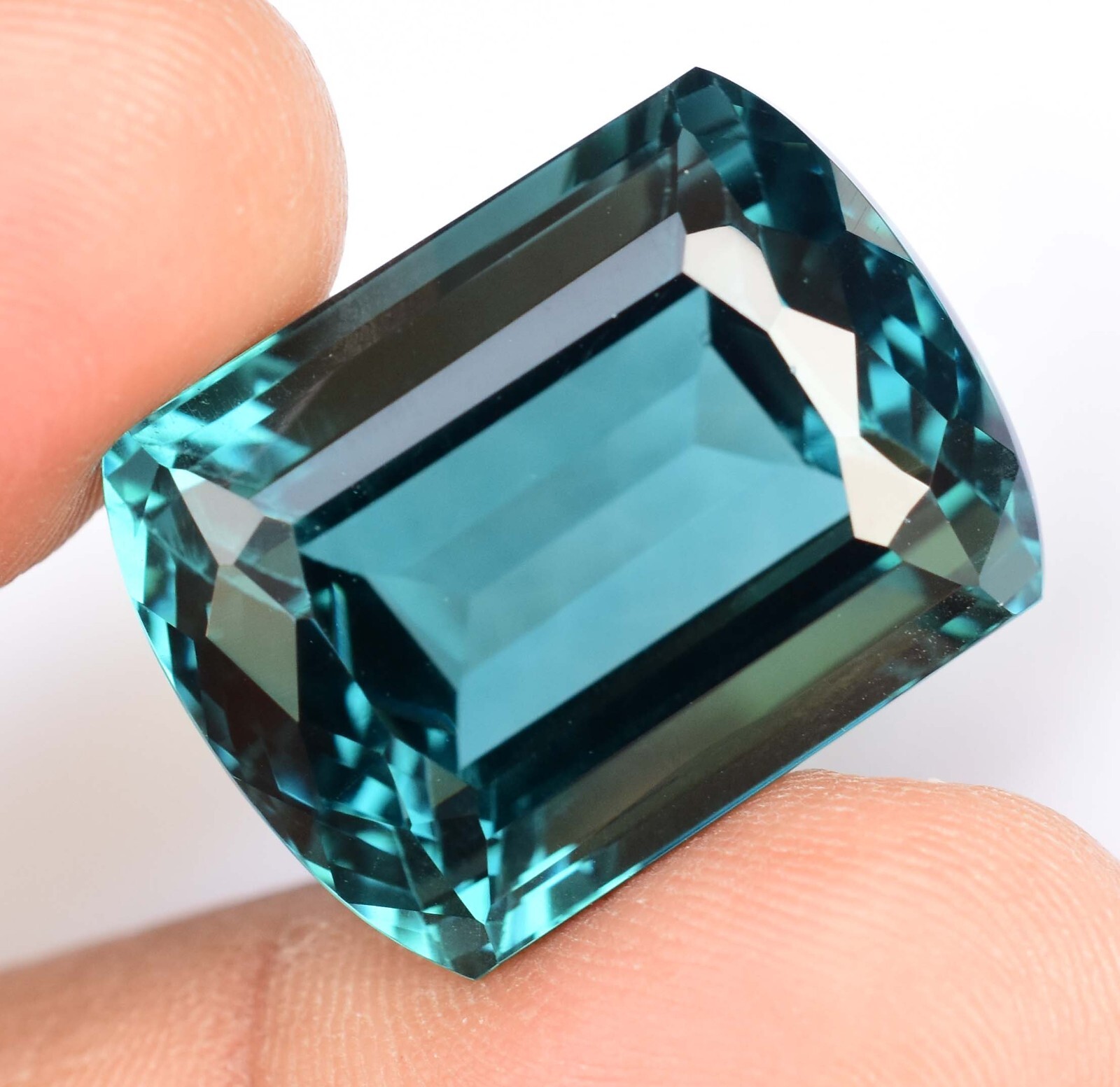 37.40 Ct Natural Paraiba Tourmaline Greenish Neon Blue Copper Certified Gemstone