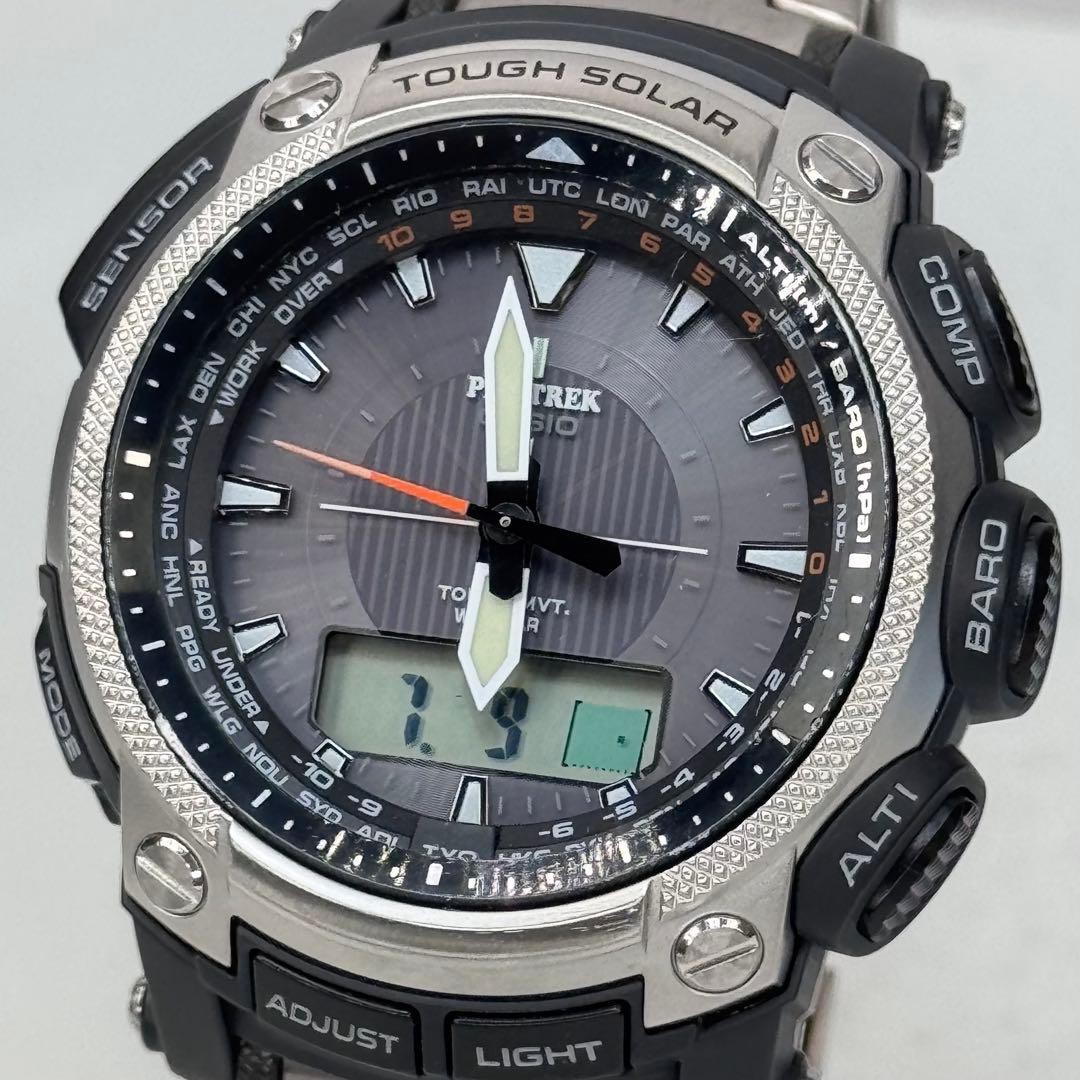 PROTREK PRW 5050T Radio Solar Metal Band Silver
