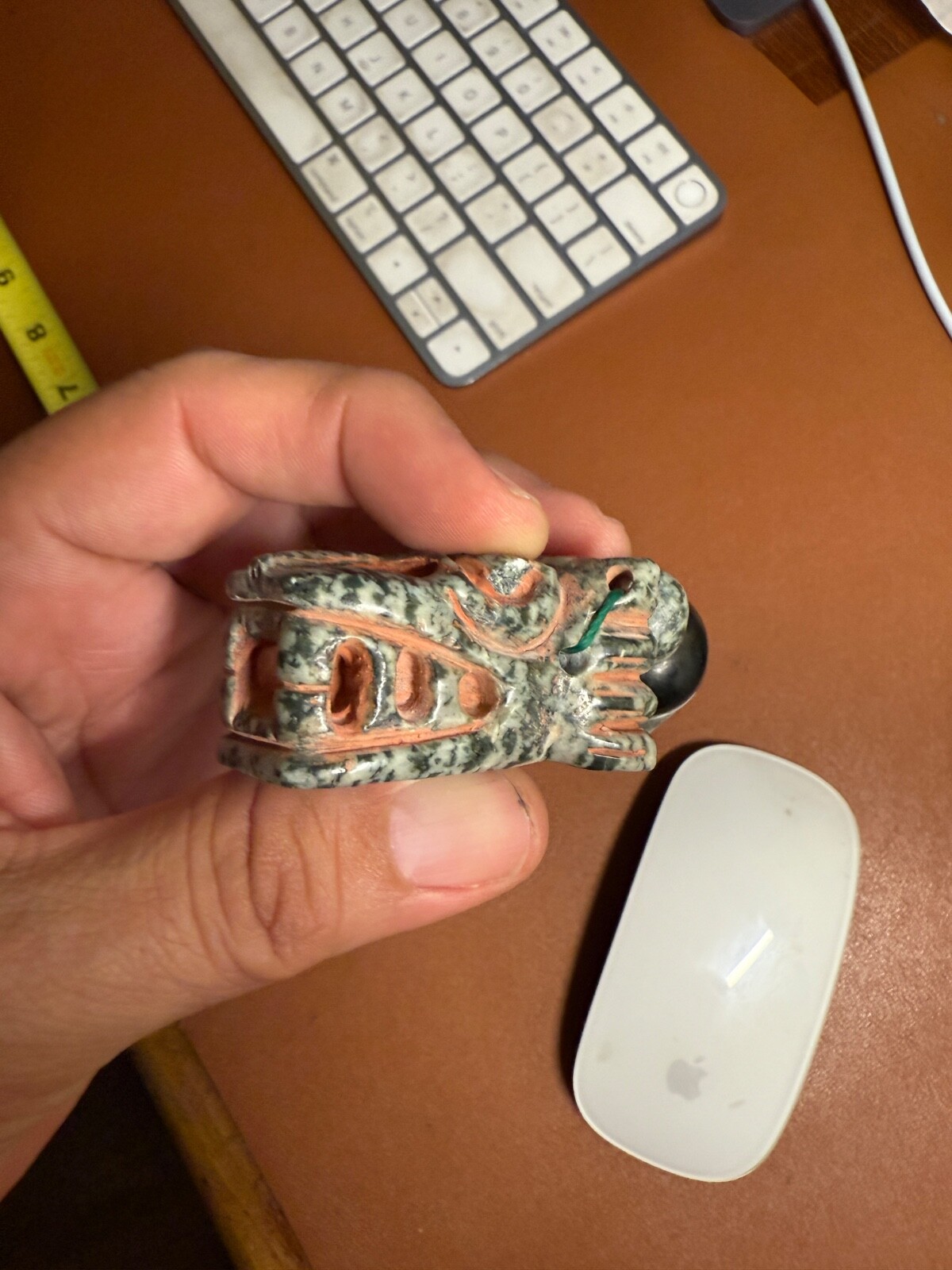 Granite Quetzalcoatl Feathered Serpent Pendant Kukulkan Mayan Plumed Serpent #14